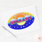Cosmic Style Hillary Celebration Poster Ovale Sticker (Envelop)
