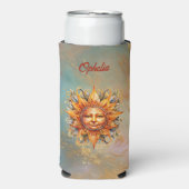 Cosmic Sun Face gepersonaliseerde Koelbox (Seltzer Voorkant)