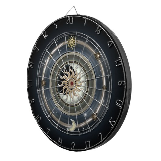 Cosmic Sun Moon & Stars Design Dartbord (Voorkant Rechts)