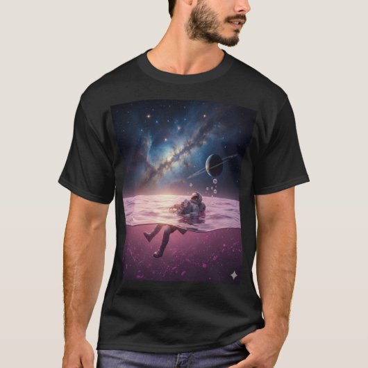 Cosmic Sunset Astronaut T-Shirt (Devant)