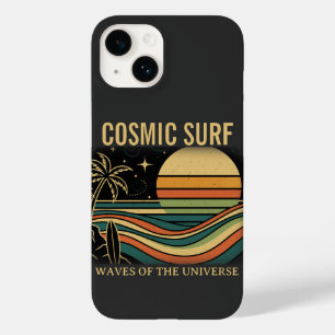 Cosmic Surf Retro Wave • Vintage Zonsondergang Sur Case-Mate iPhone 14 Hoesje