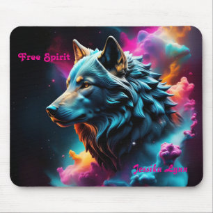 Cosmic Surreal Fantasy Wolf Aangepaste Abstracte k Muismat