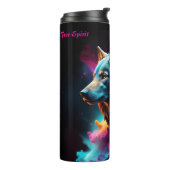 Cosmic Surreal Fantasy Wolf Aangepaste Abstracte k Thermosbeker (Gedraaid links)