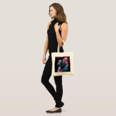 Cosmic Surreal Fantasy Wolf Aangepaste Abstracte k Tote Bag (Voorkant (model))