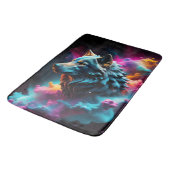 Cosmic Surreal Fantasy Wolf Paint Abstracte kunst Badmat (Gekanteld)