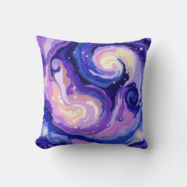 Cosmic Swirl: Abstracte Galaxy Nebula Pattern Kussen (Voorkant)