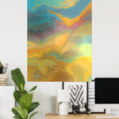 Cosmic Swirl - Abstracte verf met een dubbele kleu Poster (Thuiskantoor)