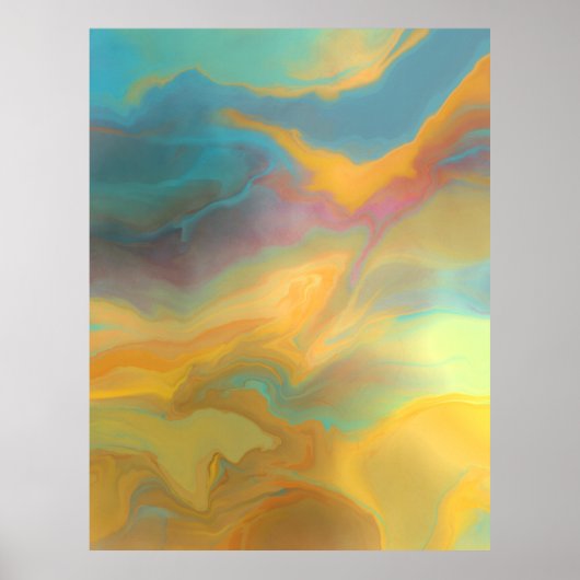 Cosmic Swirl - Abstracte verf met een dubbele kleu Poster (Voorkant)