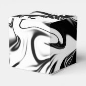 Cosmic Swirl: De zwart-wit marmeren elegantie Bedankdoosjes (Achterkant)