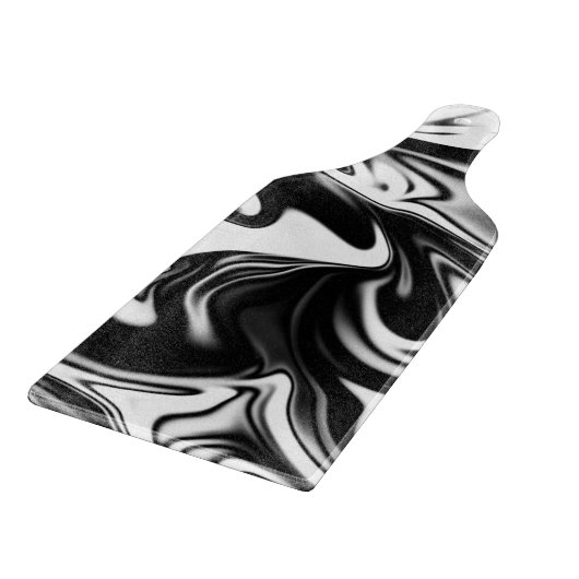 Cosmic Swirl: De zwart-wit marmeren elegantie Snijplank (Hoek)