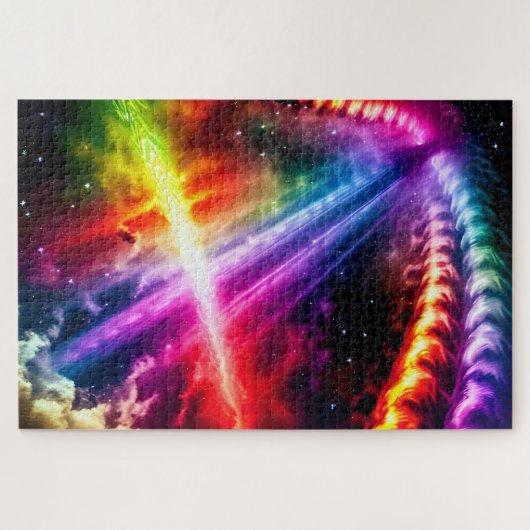 Cosmic Swirling Indigo Celestial Rainbow Universe Legpuzzel (Horizontaal)