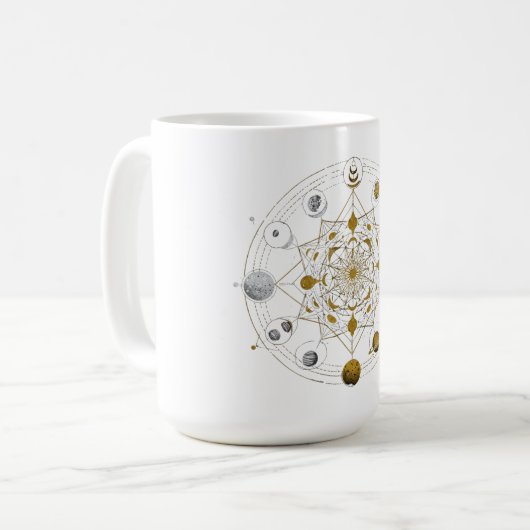 Cosmic Symmetry – Celestial Mandala Space Mug (Devant gauche)
