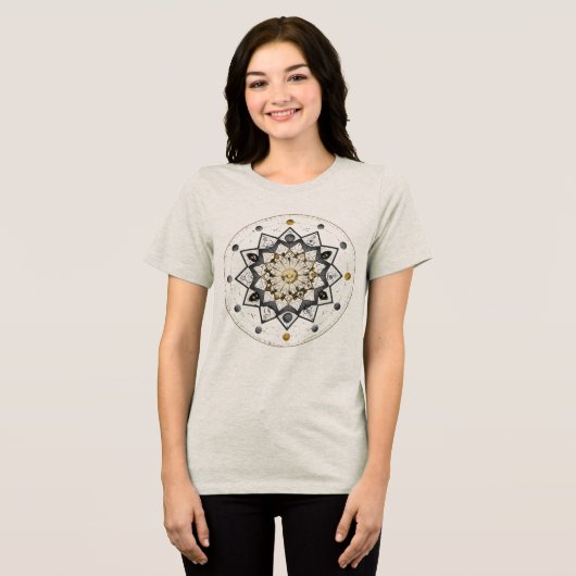Cosmic Symmetry – Sacred Geometry Mandala T-shirt (Voorkant volledig)