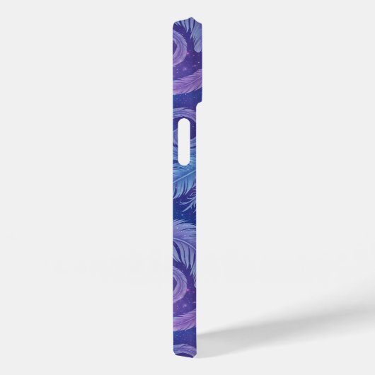 Cosmic Teal-Purple Feather Swirl Pattern Case-Mate iPhone Case (Achterkant / Rechts)