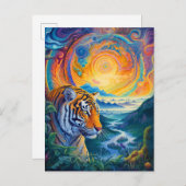 Cosmic Tiger Briefkaart (Voorkant / Achterkant)