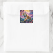 Cosmic Tiger Vierkante Sticker (Tas)