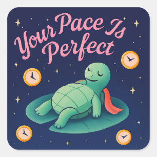 Cosmic Turtle Sticker Langzaam leven en mindfuln