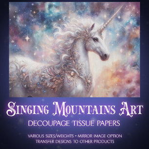 Cosmic Unicorn Dreamscape Decoupage  Tissuepapier