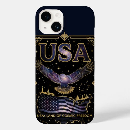 Cosmic USA Eagle Celestial Map Art Case-Mate iPhone Case (Achterkant)