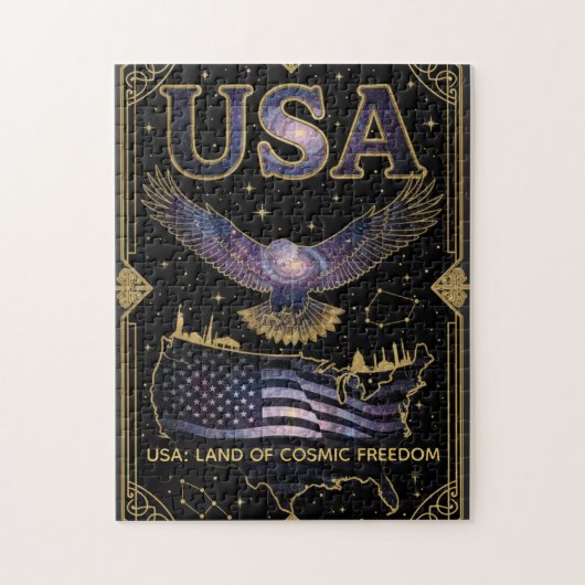 Cosmic USA Eagle Celestial Map Art Legpuzzel (Verticaal)