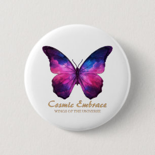 Cosmic Vlindersterrenstelsel Vleugels Ronde Button 5,7 Cm