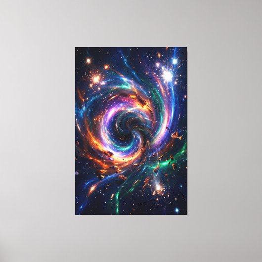 Cosmic Vortex Nexus – Abstract Space Canvas Print (Voorkant)