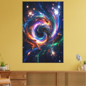 Cosmic Vortex Nexus – Abstract Space Canvas Print (Insitu (Woonkamer))