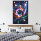 Cosmic Vortex Nexus – Abstract Space Canvas Print (Insitu (Slaapkamer))