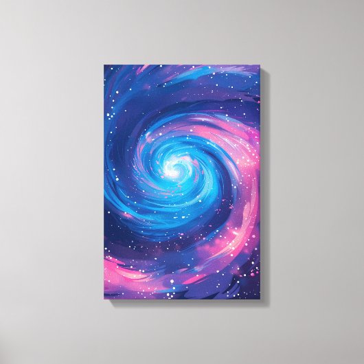 Cosmic Vortex: Pink & Blue Singularity Print (Voorkant)