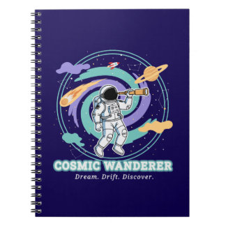 Cosmic Wanderer Astronaut Telescop Notitieboek