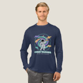 Cosmic Wanderer Astronaut Telescop Tri-Blend Shirt (Voorkant)