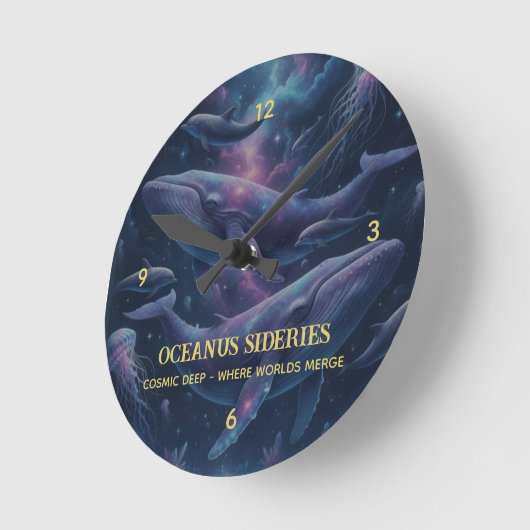 Cosmic Whale Galaxy Ocean Ronde Klok (Hoek)