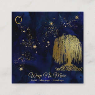 ** Cosmic Willow Tree Mon Gold Universe Vierkante Visitekaartje