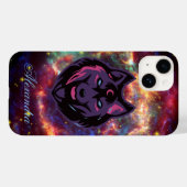Cosmic Wolf, Paarse grafische kunst, Galaxy Backgr Case-Mate iPhone Case (Achterkant (horizontaal))