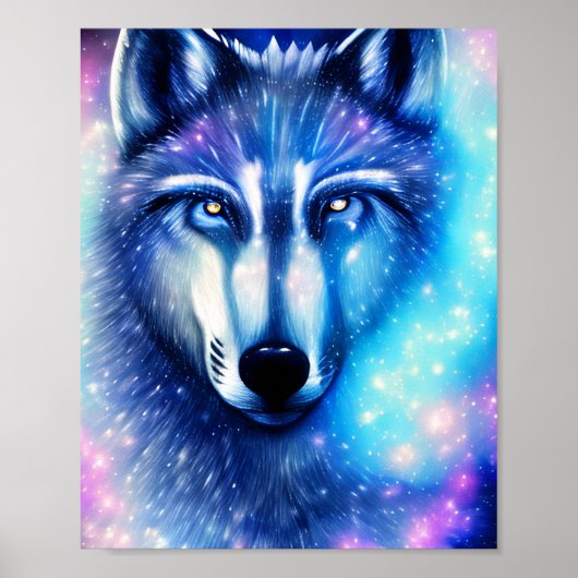 Cosmic Wolf Poster (Voorkant)