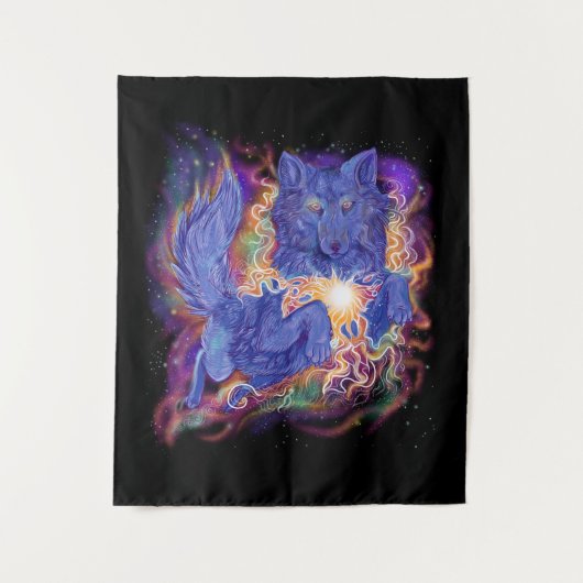 Cosmic Wolf Wandkleed (Voorkant)