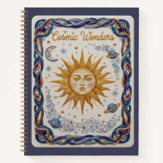 Cosmic Wonders Embroidered Sun and Planets Journal Notitieboek