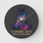 Cosmic Zen Wolf – Meditating Galaxy (NO NUMBERS) Ronde Klok (Voorkant)