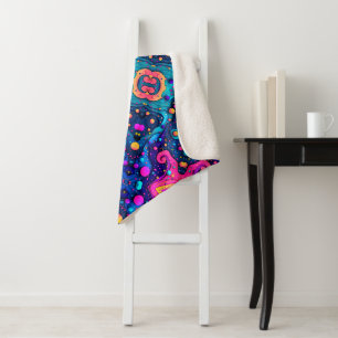 Cosmisch Abstract Patroon Dekbed Sherpa Deken