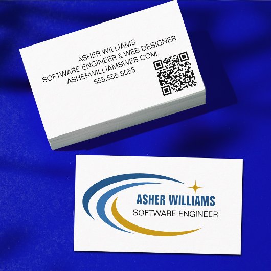 Cosmisch Software Engineer Computer IT QR Code Visitekaartje