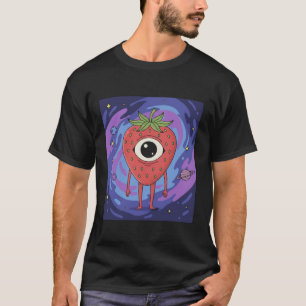 Cosmische Aardbei Alien – Schattig Sci-Fi Fruit  T-shirt