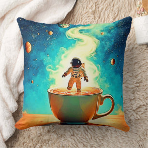 Cosmische Brouwsel: Astronaut's Coffeedroom Kussen