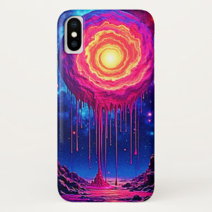 Cosmische Druppelende Planeet Kunst iPhone X Hoesje