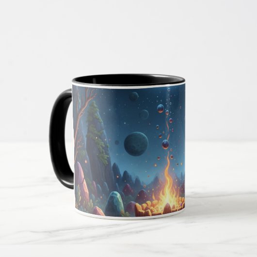 Cosmische Kampvuur Magisch Bos Koffiemok Mok (Voorkant links)
