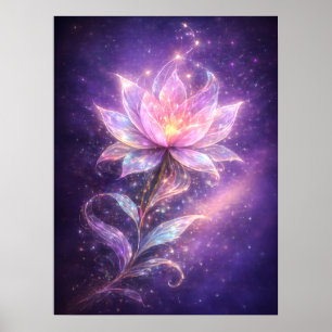 Cosmische Lotus Bloem Muurkunst Poster