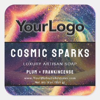 Cosmische Regenboog Reiki Energie Werker Productla Vierkante Sticker