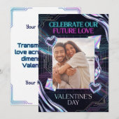 Cosmische Romantiek Digitale Liefde Valentijnkaart Feestdagenkaart (Voorkant / Achterkant)