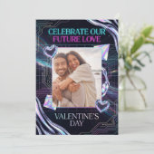 Cosmische Romantiek Digitale Liefde Valentijnkaart Feestdagenkaart (Staand voorkant)