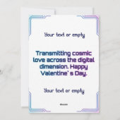 Cosmische Romantiek Digitale Liefde Valentijnkaart Feestdagenkaart (Achterkant)