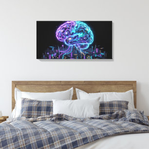 Cosmische Stera Melkweg Hersen Cyberpunk Stad Canv Canvas Afdruk
